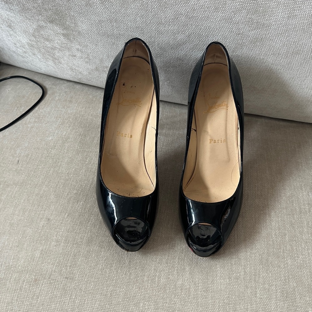 Louboutin Prive Open toe pump well worn